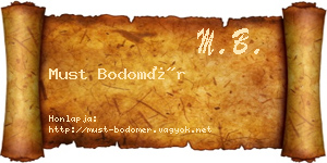 Must Bodomér névjegykártya